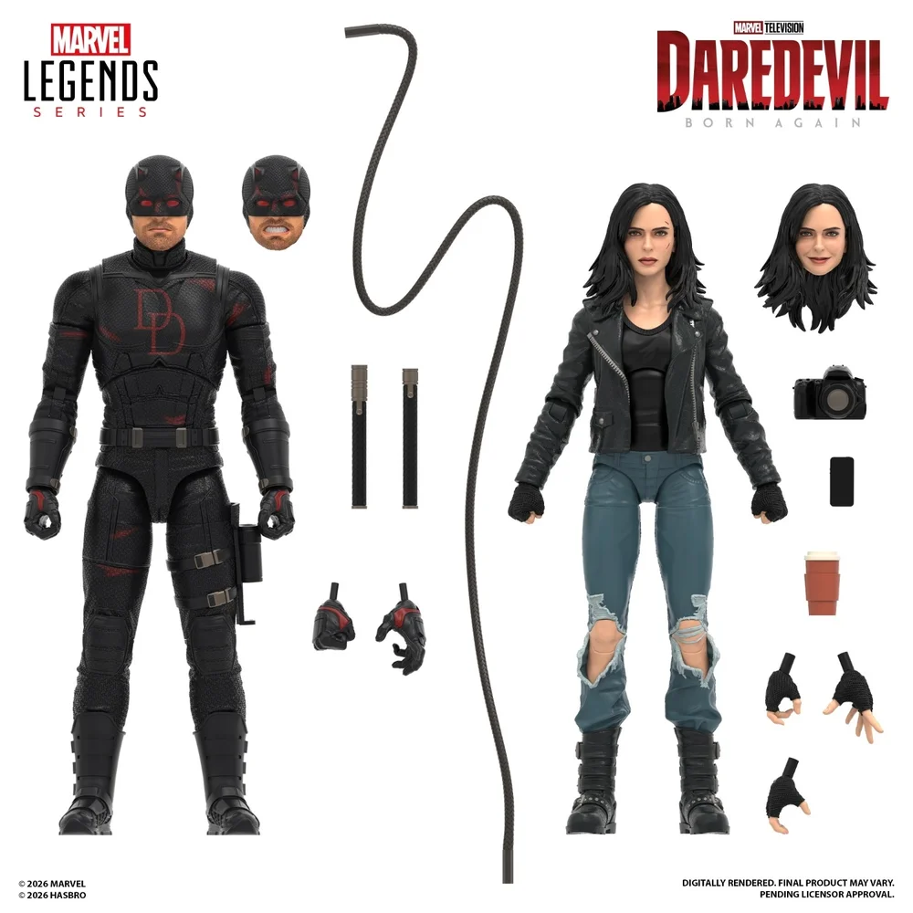Marvel Legends Series Daredevil: Born Again Daredevil & Jessica Jones, 2 Collectible 15 cm Action Figures Image 1