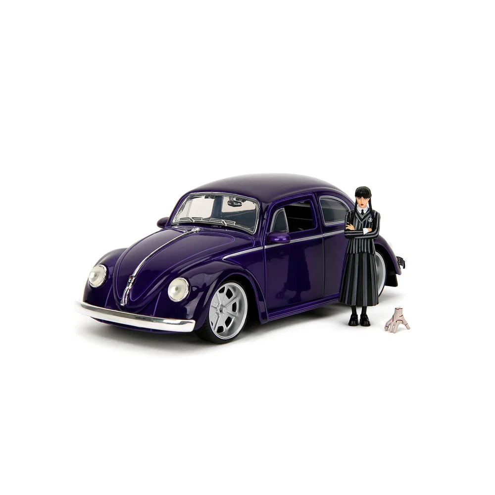 Wednesday Volkswagen Beetle W/Figure 1:24 Jada Toys Image 1