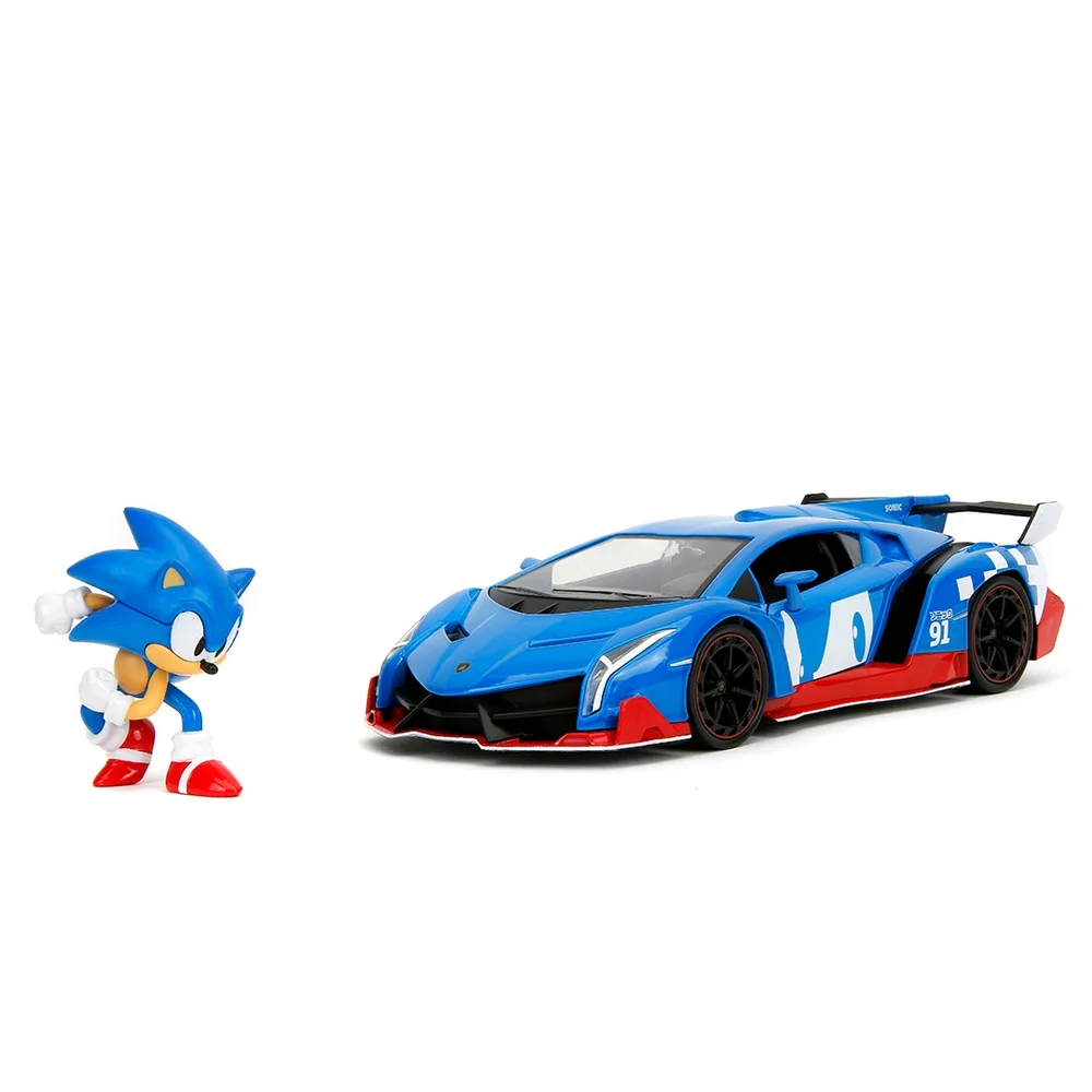 Sonic Lamborghini Veneno W/Figure 1:24 Jada Toys Image 1