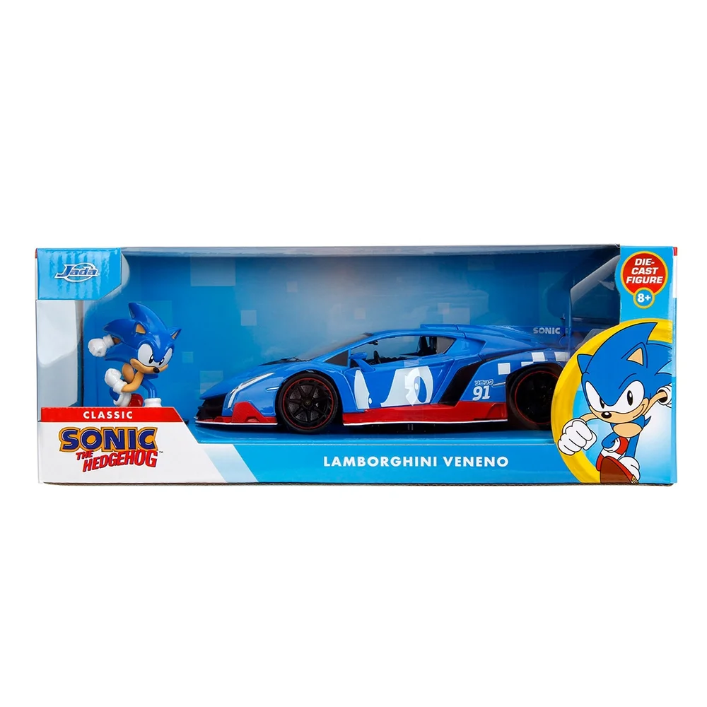 Sonic Lamborghini Veneno W/Figure 1:24 Jada Toys Image 1