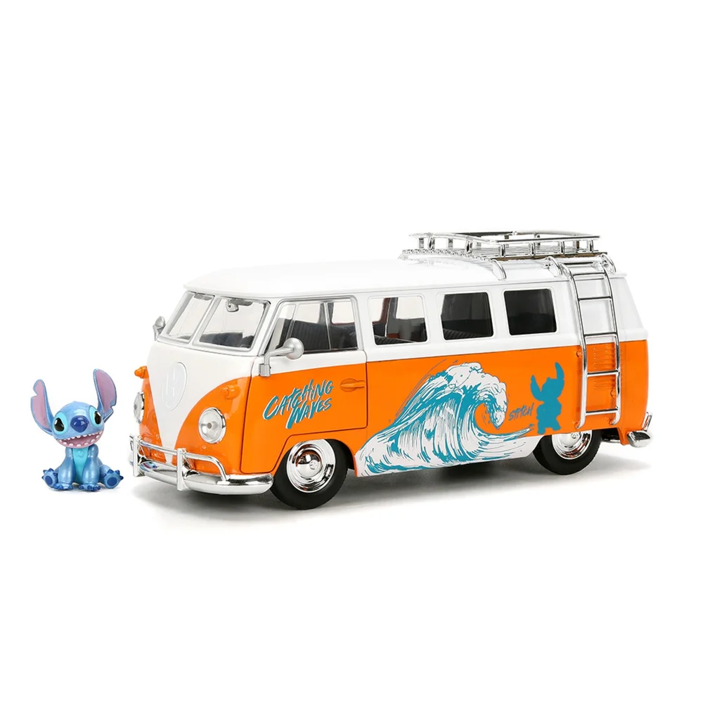 Stitch 1961 VW Beetle 1:24 W/Figure Jada Toys Image 1