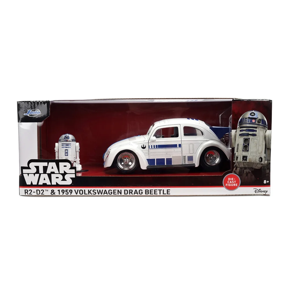 Star Wars R2D2 VW Drag Beetle W/Fig 1:24 Jada Toys Image 1