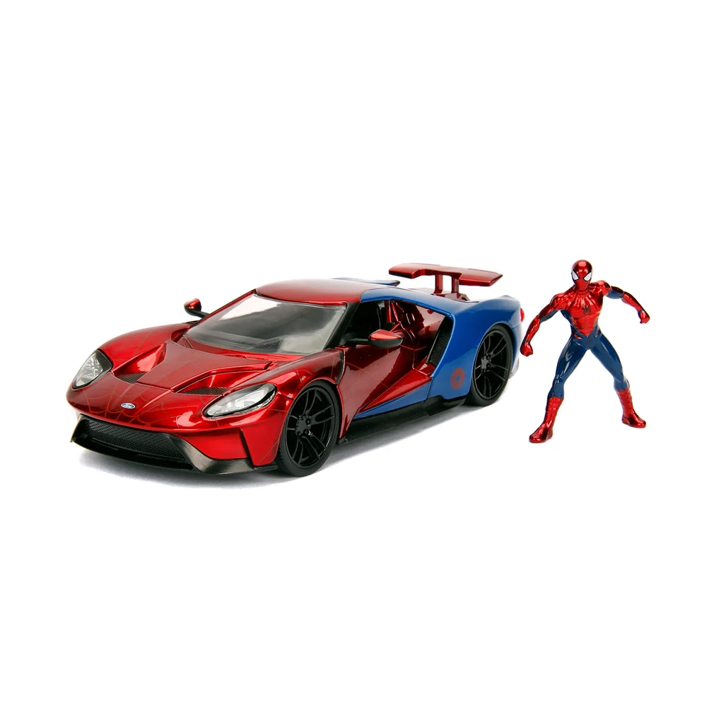 Marvel Spiderman 2017 Ford Gt W/Figure 1:24 Jada Toys Image 1