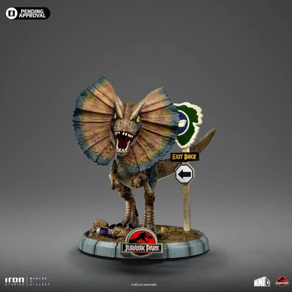 Iron Studios Jurassic Park Dilophosaurus Minico Figure Image 1