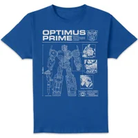 Transformers Optimus Prime Schematic Men's T-Shirt - Blue