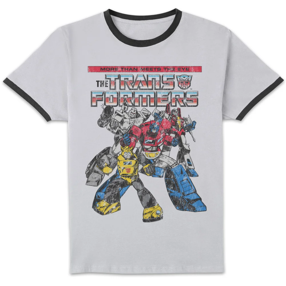 Transformers Retro Comic Ringer T-Shirt - White/Black - XXL Image 1