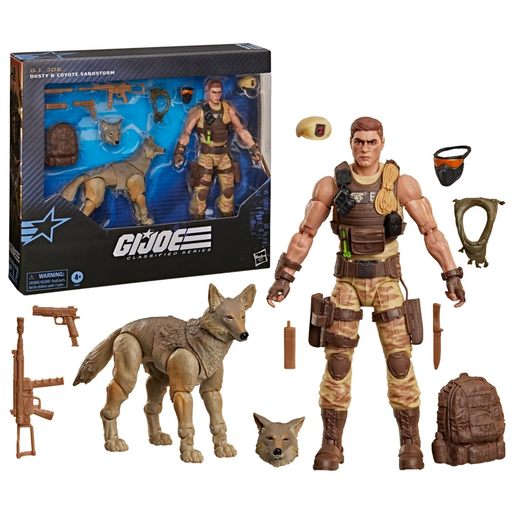 G.I. Joe Classified Series #217, Dusty & Coyote Sandstorm, Collectible 15-cm Action Figure and Pet Set Image 1