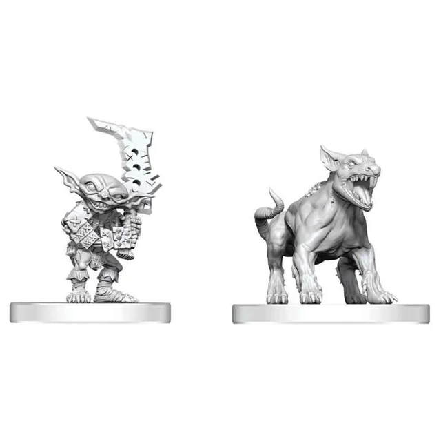 Pathfinder Battles Deep Cuts Unpainted Miniature Goblin Commando & Goblin Dog 13 cm