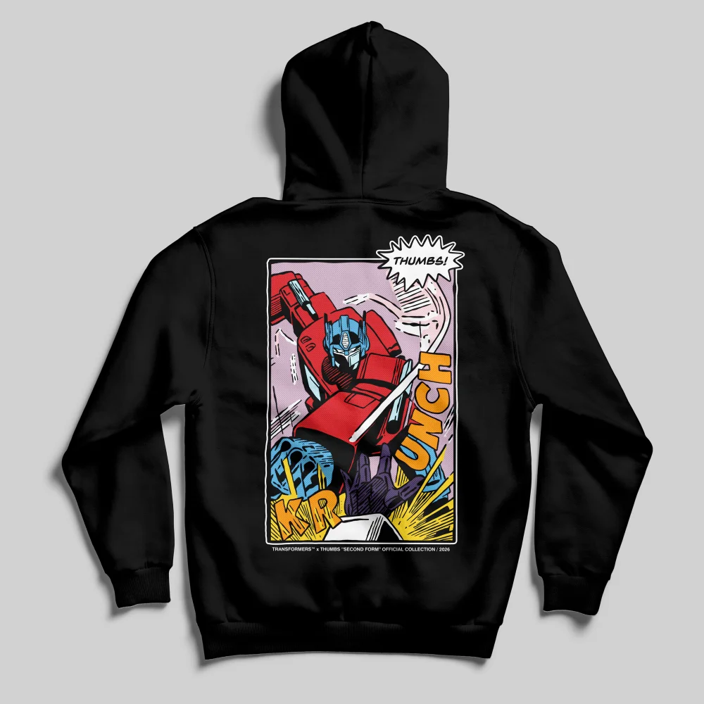 Transformers x THUMBS Zavvi Exclusive Optimus Prime Comic Hoodie Black - XL Image 1
