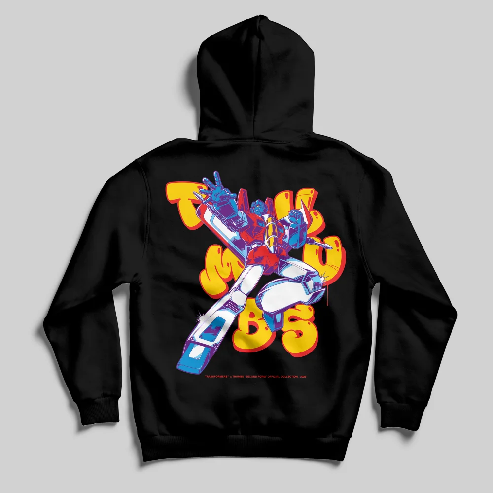 Transformers x THUMBS Starscream Aerosol Hoodie Black - XXL Image 1