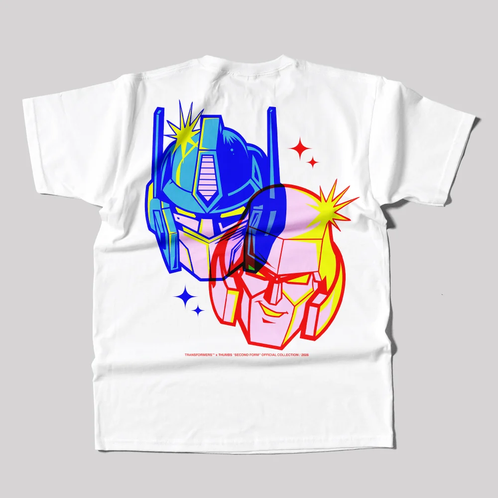 Transformers x THUMBS 3D Overlay T-Shirt White - XL Image 1