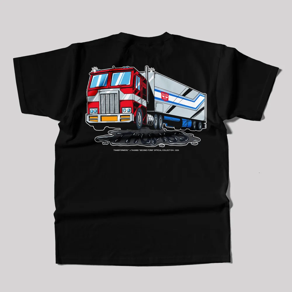 Transformers x THUMBS Optimus Prime Oil Spill T-Shirt Black - L Image 1