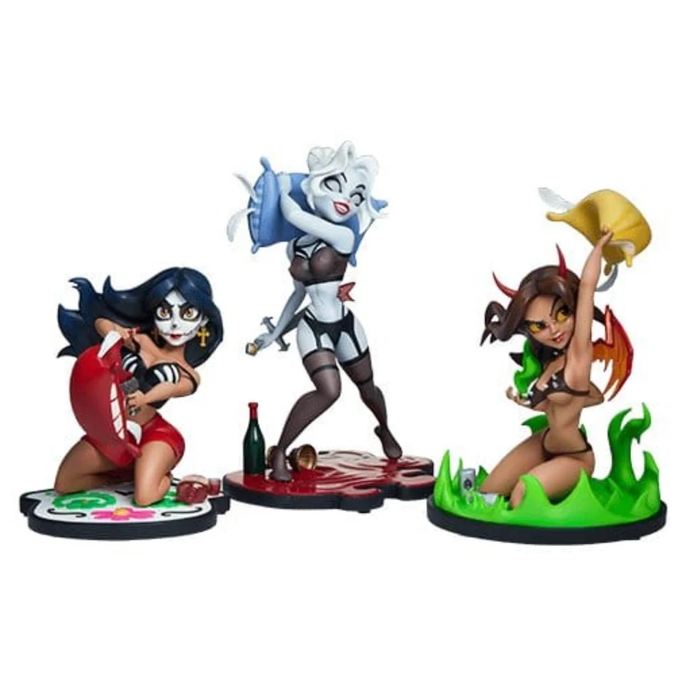 Sideshow Coffin Comics Designer Statues Set Sleepover In Hell Image 1