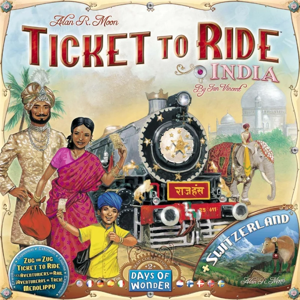 Ticket To Ride Family Board Game India & Switzerland Map Collection Expansion Image 1