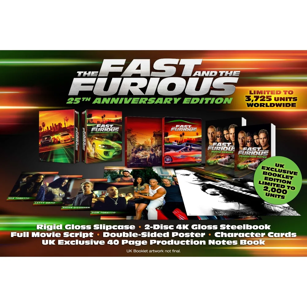 The Fast and the Furious 25th Anniversary Ultimate Collector's Edition 4K UHD & Blu-Ray Steelbook Image 1