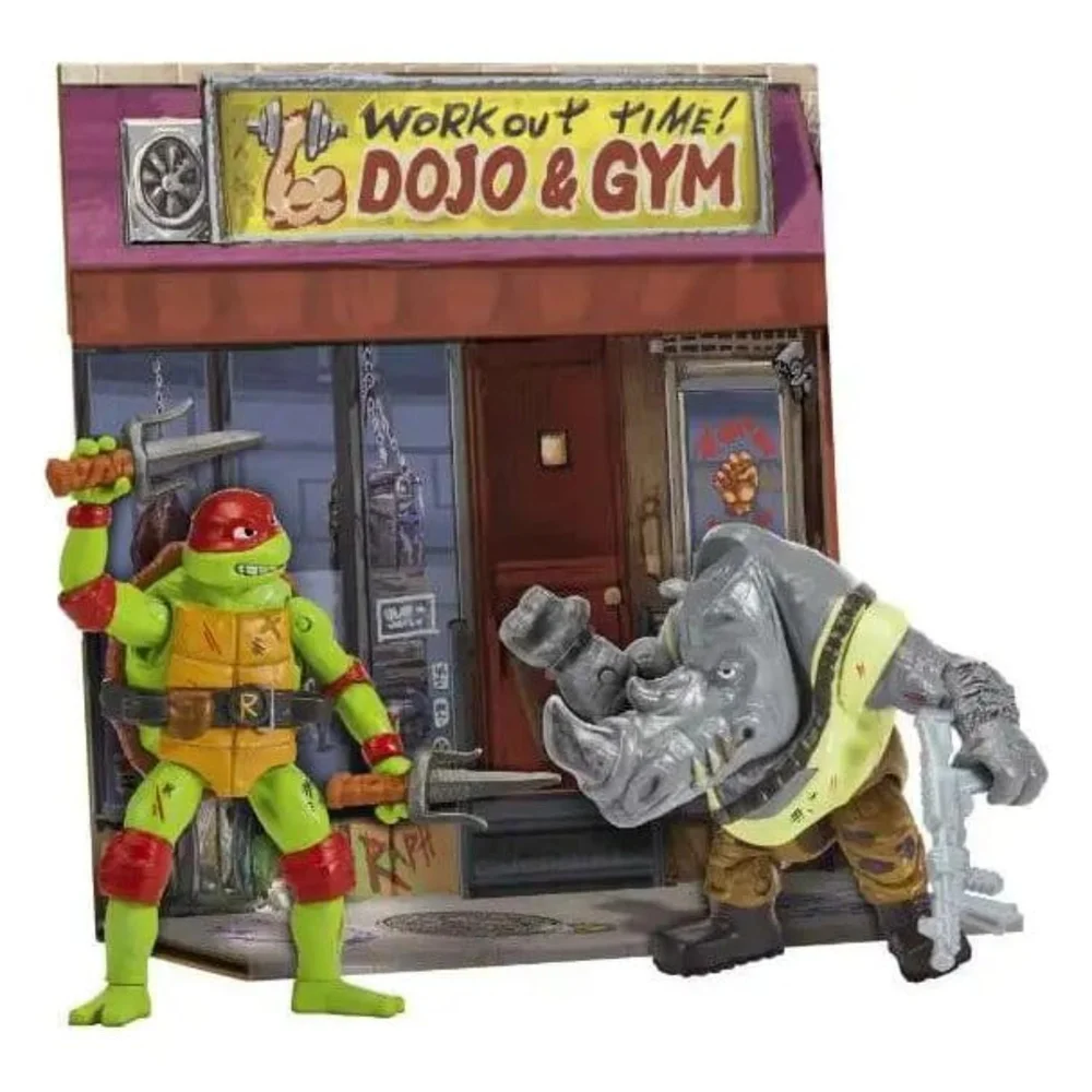 Teenage Mutant Ninja Turtles: Mutant Mayhem Battle Pack Action Figures Raphael vs. Rocksteady 11 cm Image 1