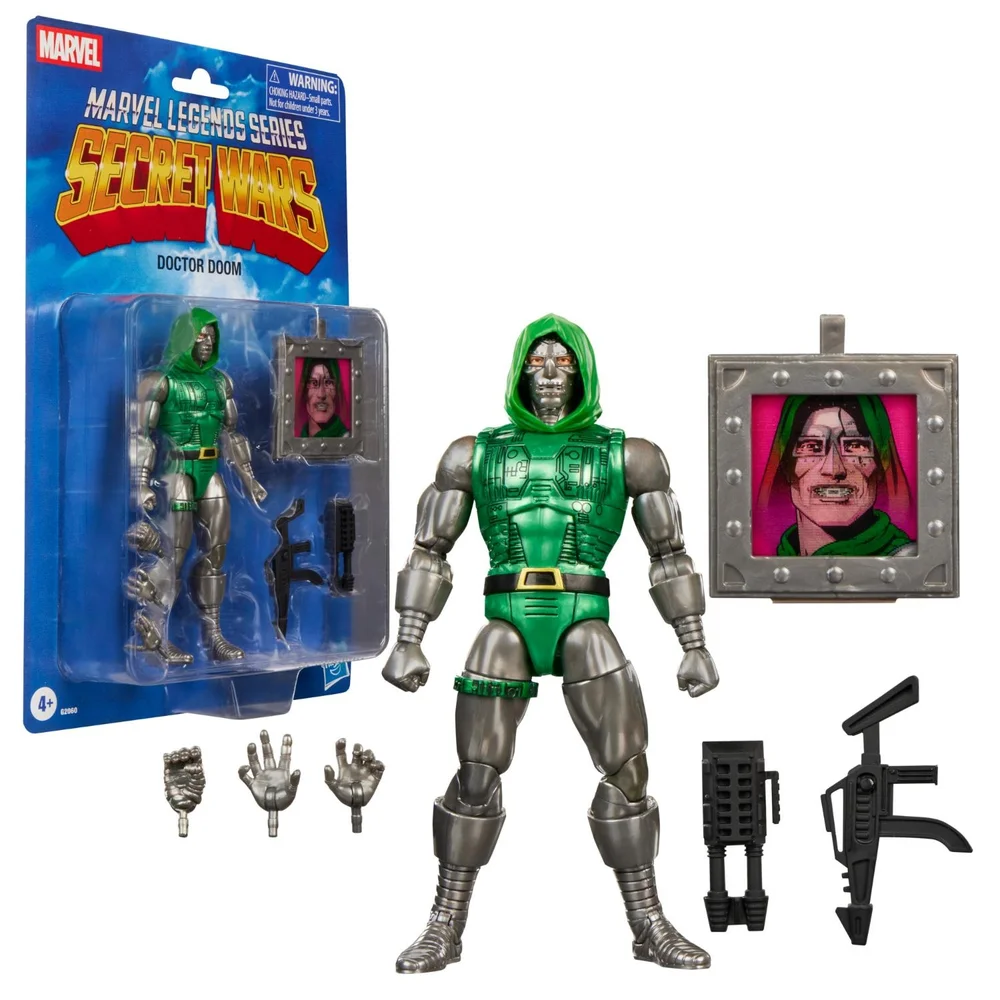 Marvel Legends Series Secret Wars Doctor Doom, Retro Fantastic Four Comics 15 cm Action Figure with Lenticular Shield Image 1
