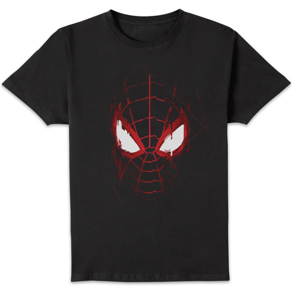 Spiderman Miles Morales - Mask Glitch T-shirt - Black - S Image 1