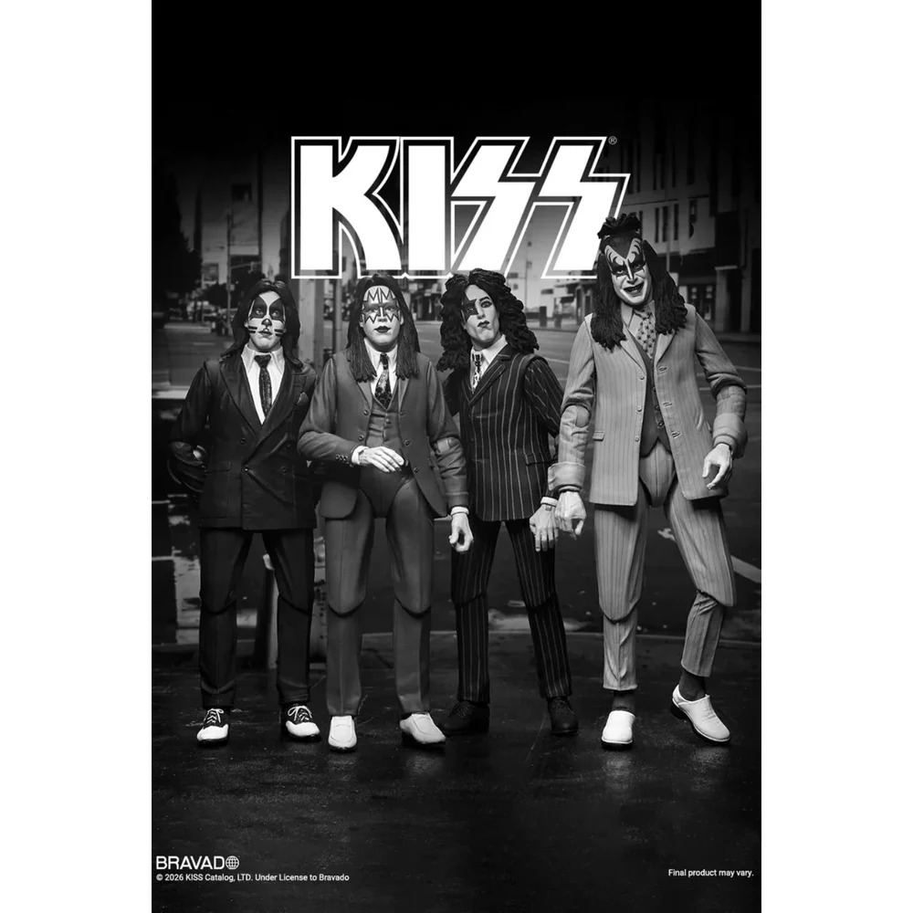 KISS - DRESSED TO KILL ALBUM COVER 7 INCH SCALE ACTION FIGURE 4-PACK Image 1