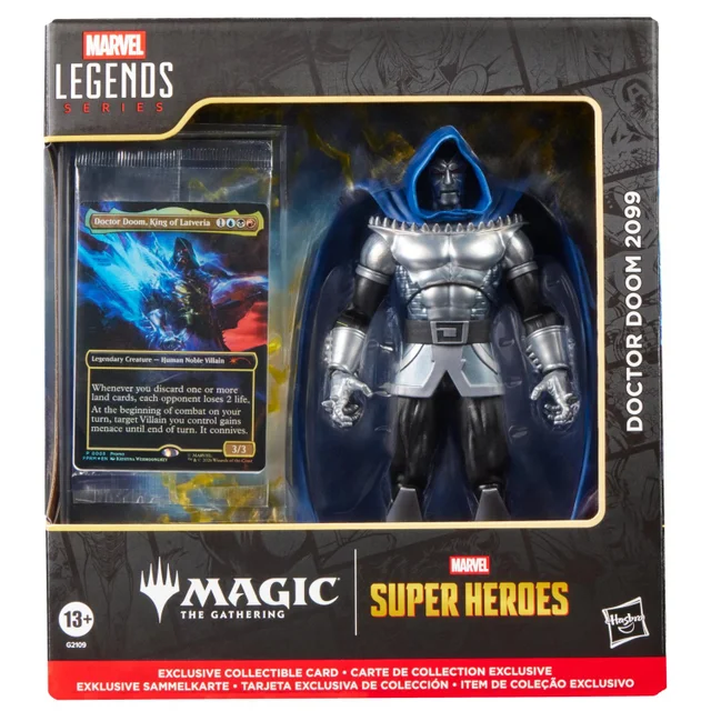 Marvel Legends Series Marvel Super Heroes Magic: The Gathering Doctor Doom 2099, Action Figure plus Exclusive Foil Trading Card