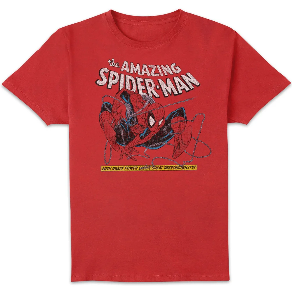 Marvel Comics x Zavvi Exclusive Spiderman Webslinger Premium T-shirt - Red - XL Image 1