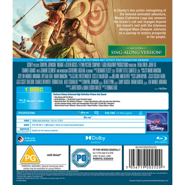 Disney's Moana (Live action) Blu-ray