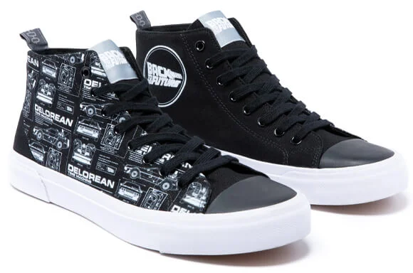 Chaussures en toile noire coupe haute Akedo X Retour Vers le Futur