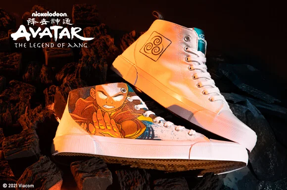 Akedo x AVATAR <BR> Chaussures Blanches Coupe Haute Adulte