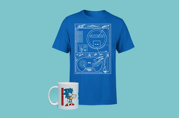 LOT SEGA T-SHIRT & TASSE