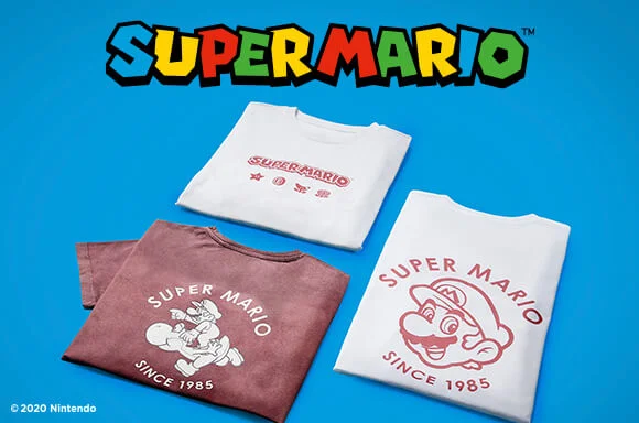 50% DE RÉDUCTION SUR LES VÊTEMENTS SUPER MARIO