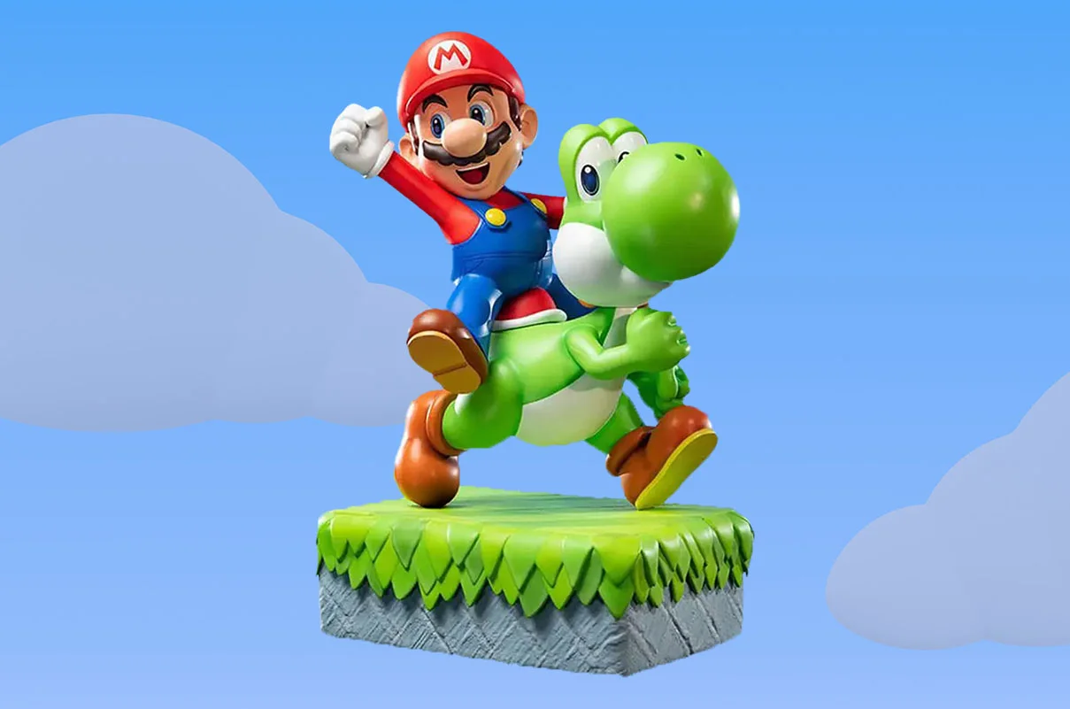 STATUETTE MARIO & YOSHI RESIN EN RÉSINE