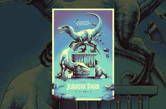 Luke Preece x Jurassic Park Giclee Art Print - A3 - Print Only