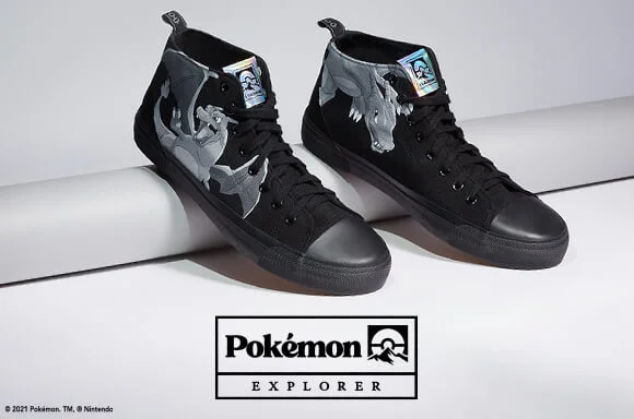 Pokémon Dracaufeu - Chaussures Noires Adulte Coupe Haute